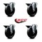 Service Caster 5'' Phenolic Wheel Swivel Bolt Hole Caster Set with Posi Lock Brakes, 4PK SCC-BH20S514-PHS-PLB-4 - alternate 4